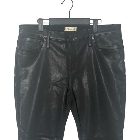 NWT Madewell Petite Kick Out Crop Jeans in True Black Wash: Coated Edition 33P - Picture 12 of 13